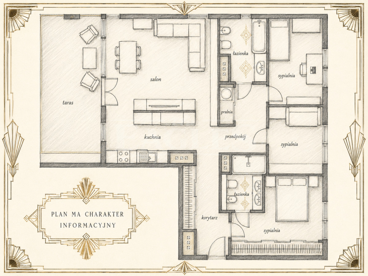 Apartament z tarasem przy Polach Mokotowskich